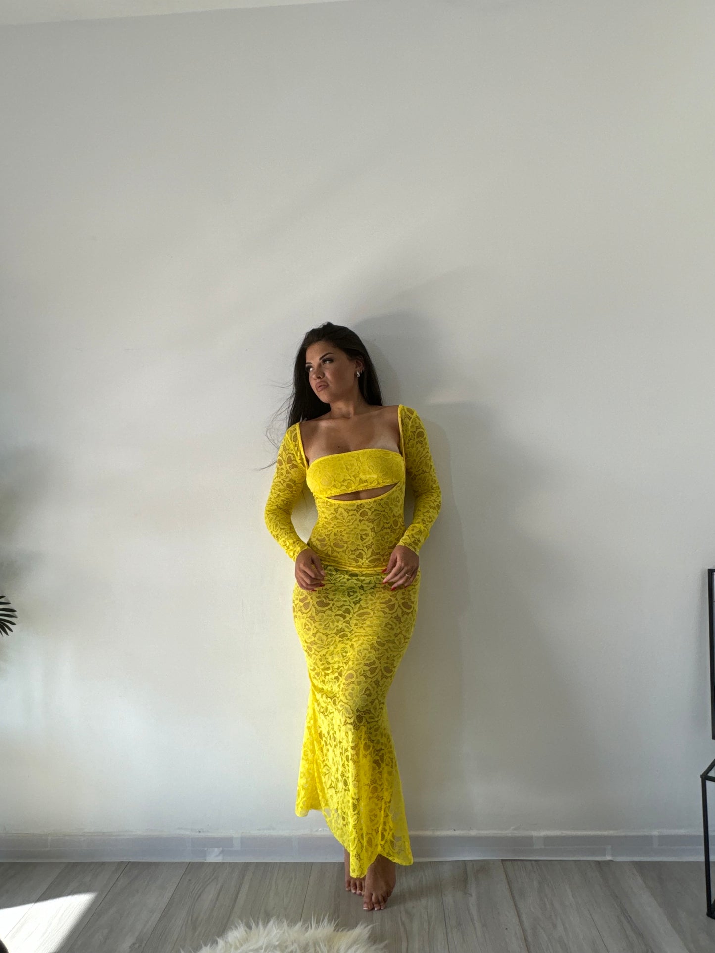 Dress MYKONOS pizzo giallo