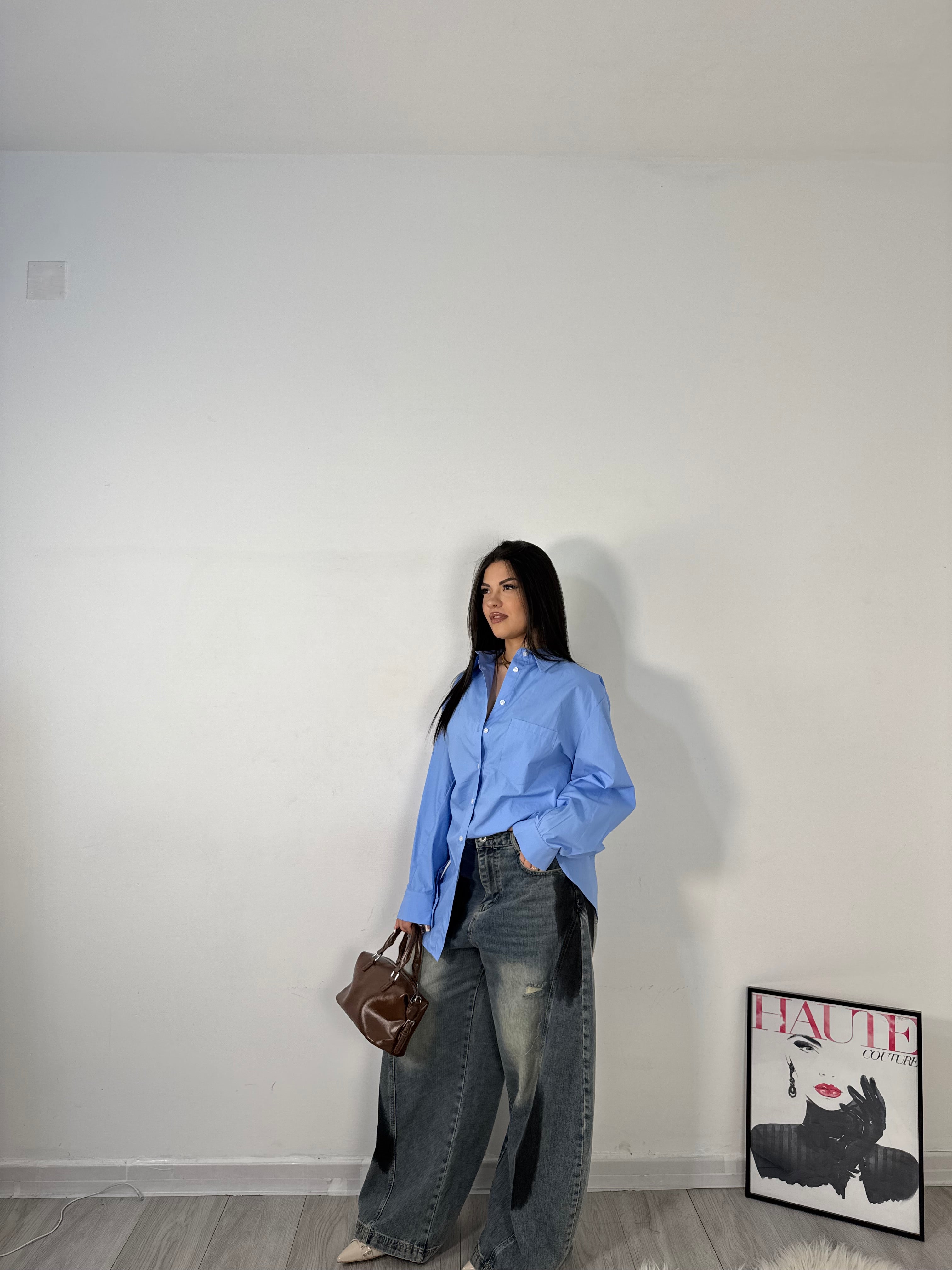 CAMICIA OVER AZZURRA