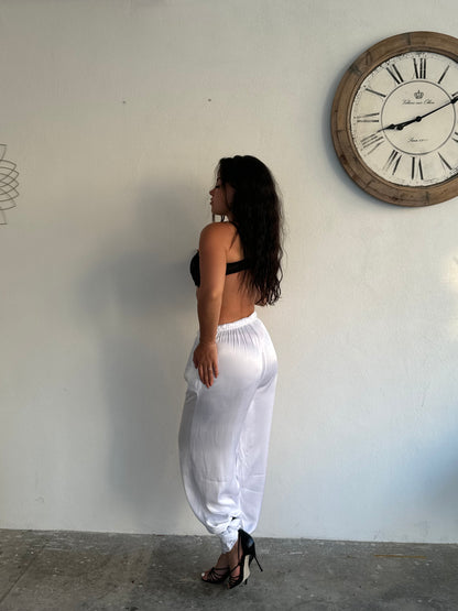 Pantalone Satinato Bianco