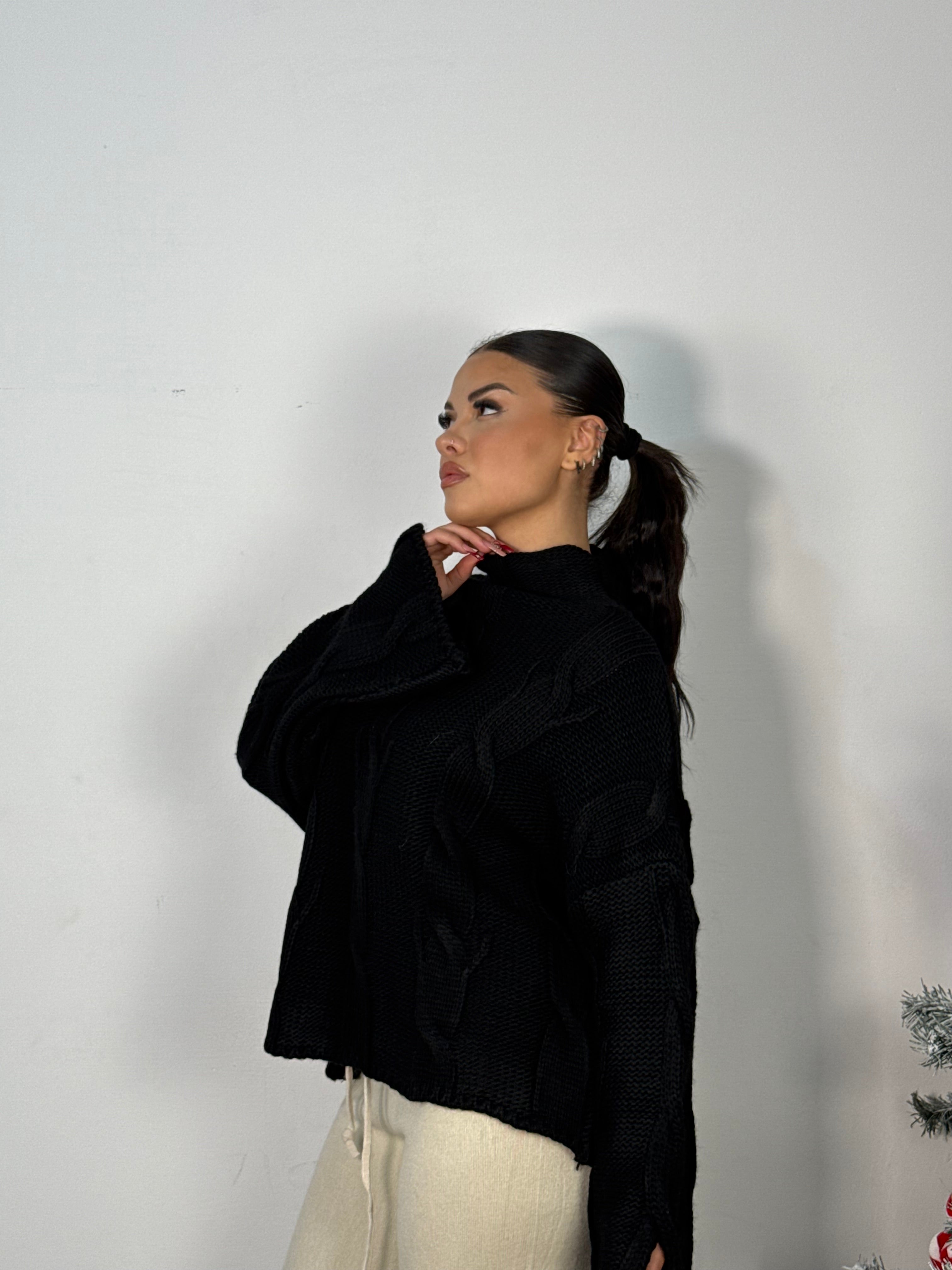 PULL TRECCIA NERO