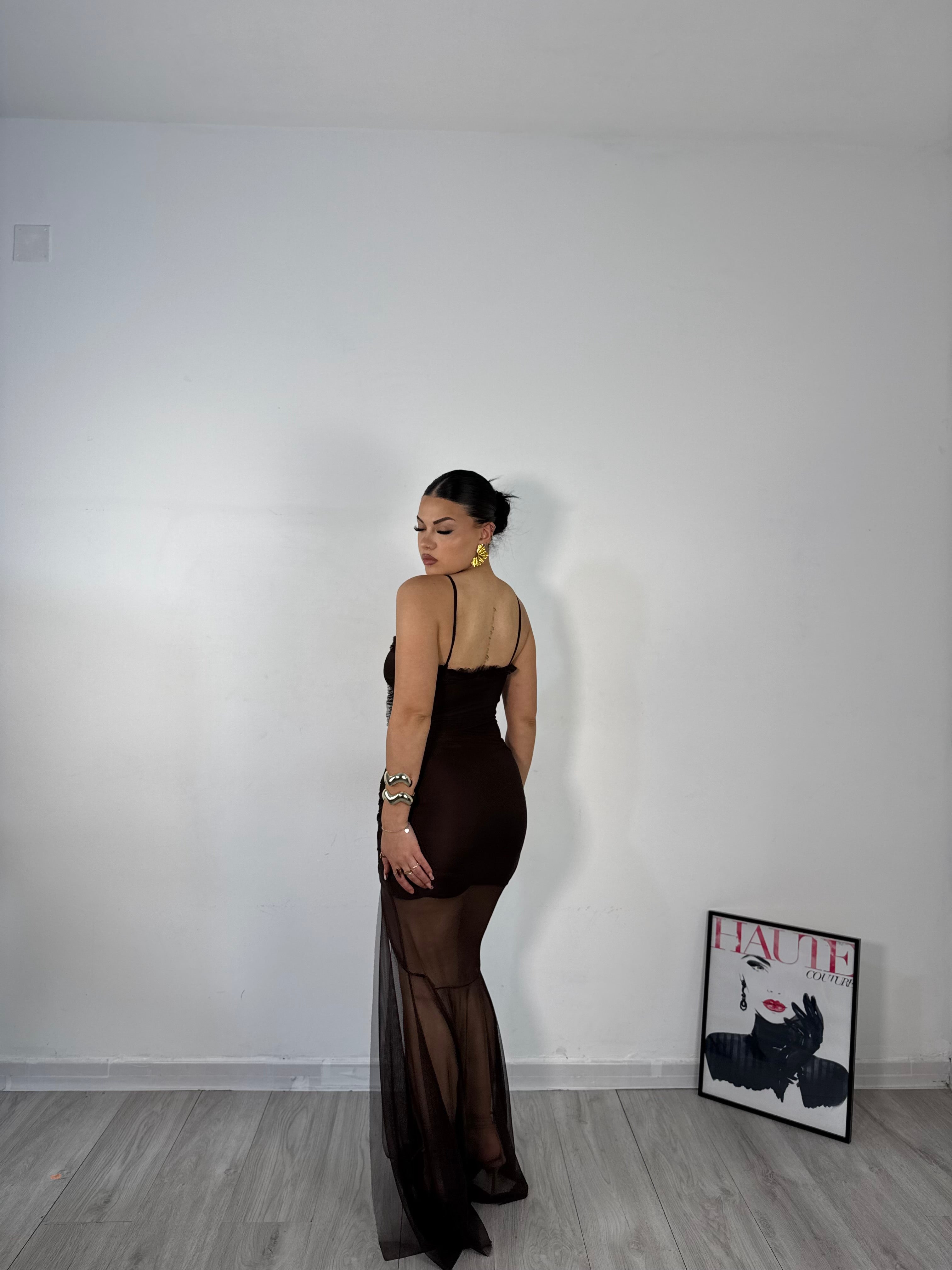 LONGDRESS SELENA MARRONE