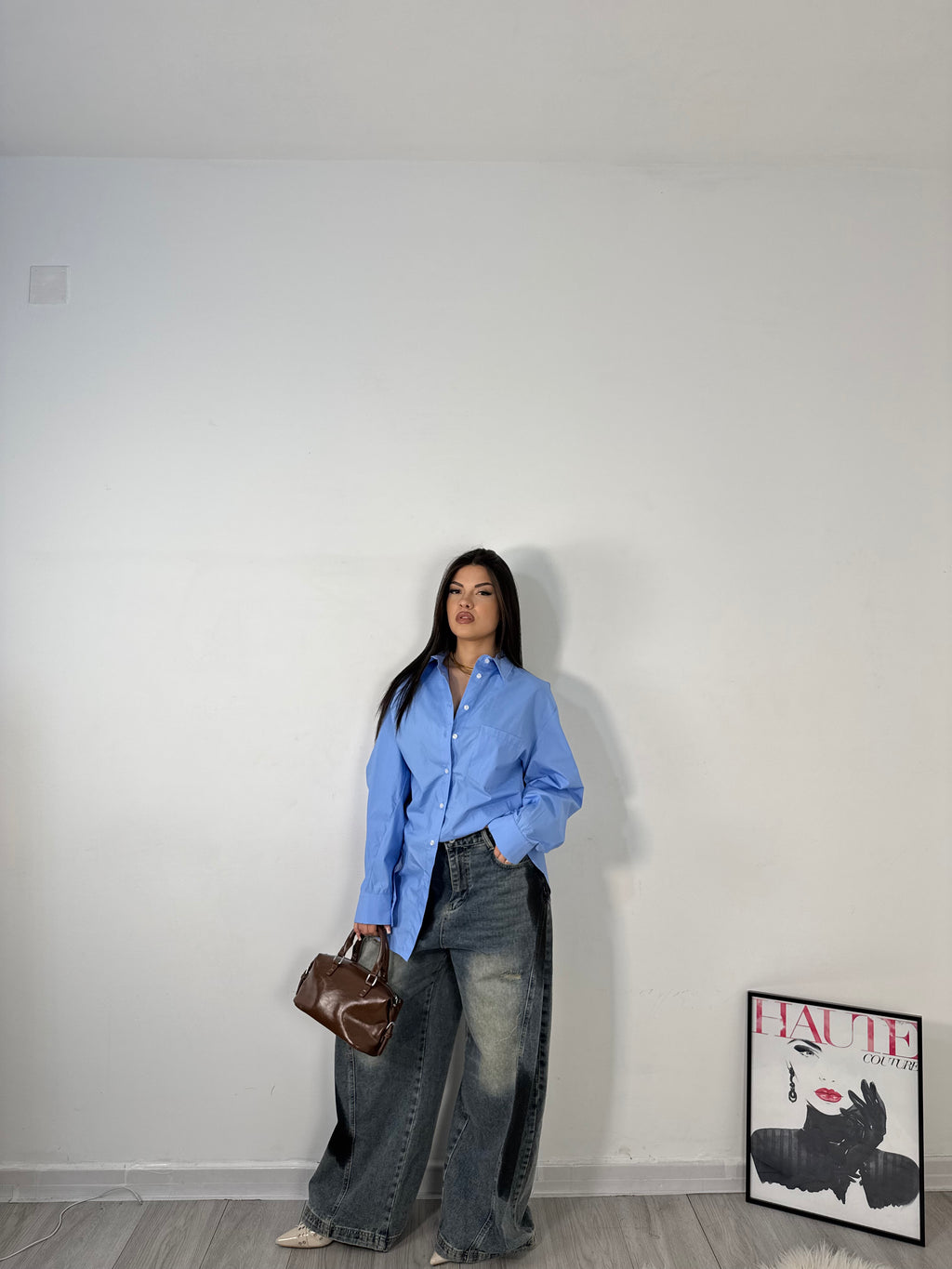 CAMICIA OVER AZZURRA