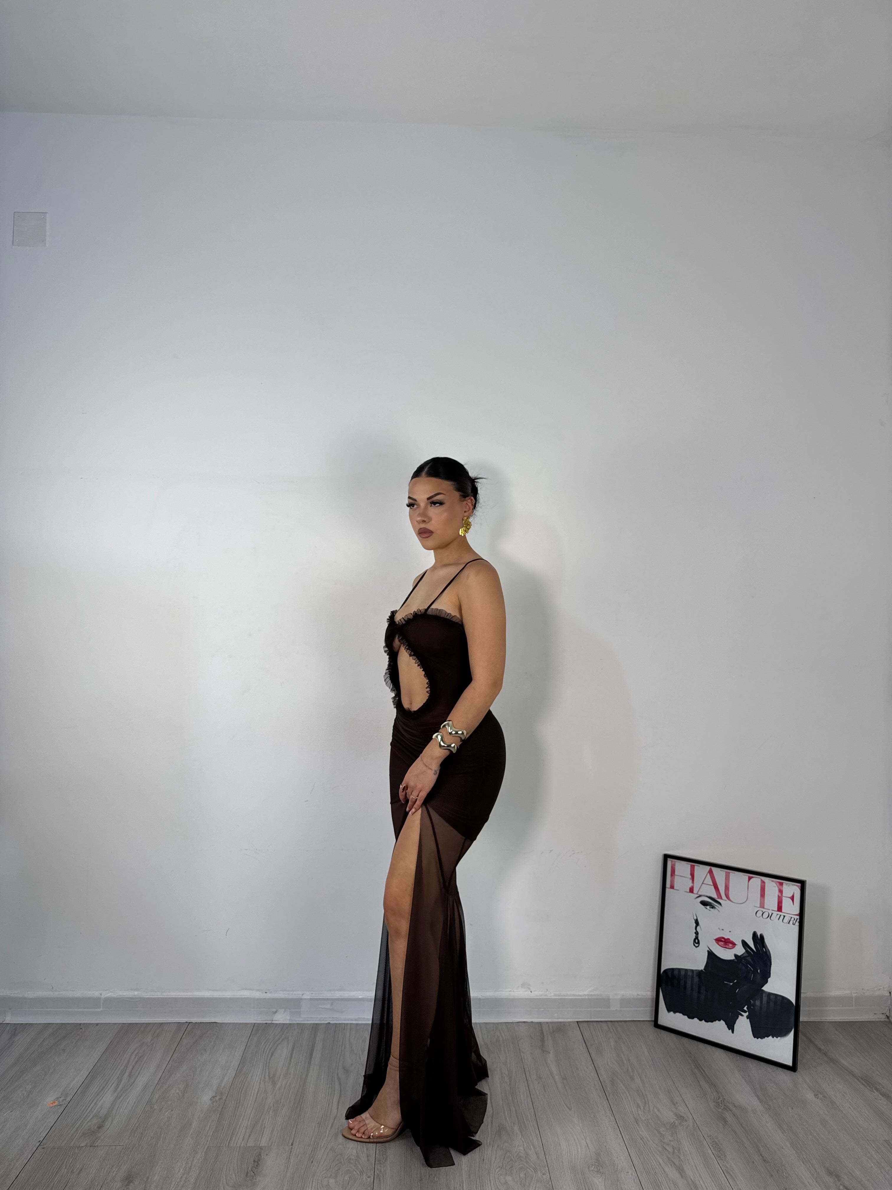 LONGDRESS SELENA MARRONE