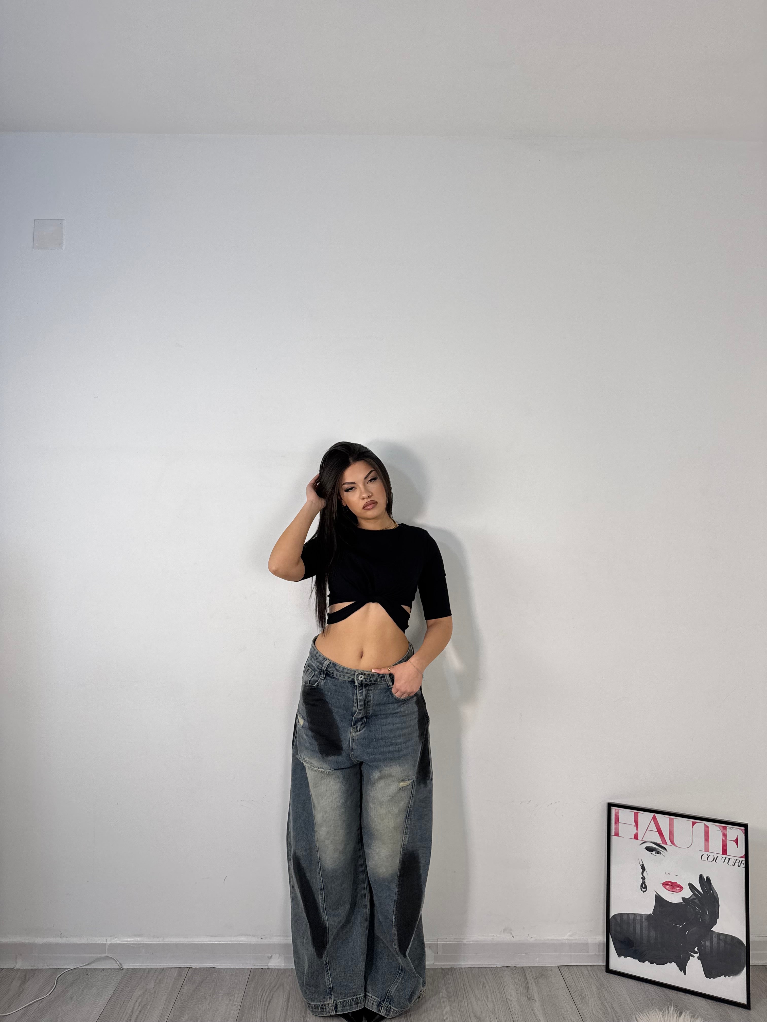 T-SHIRT CROP BLACK