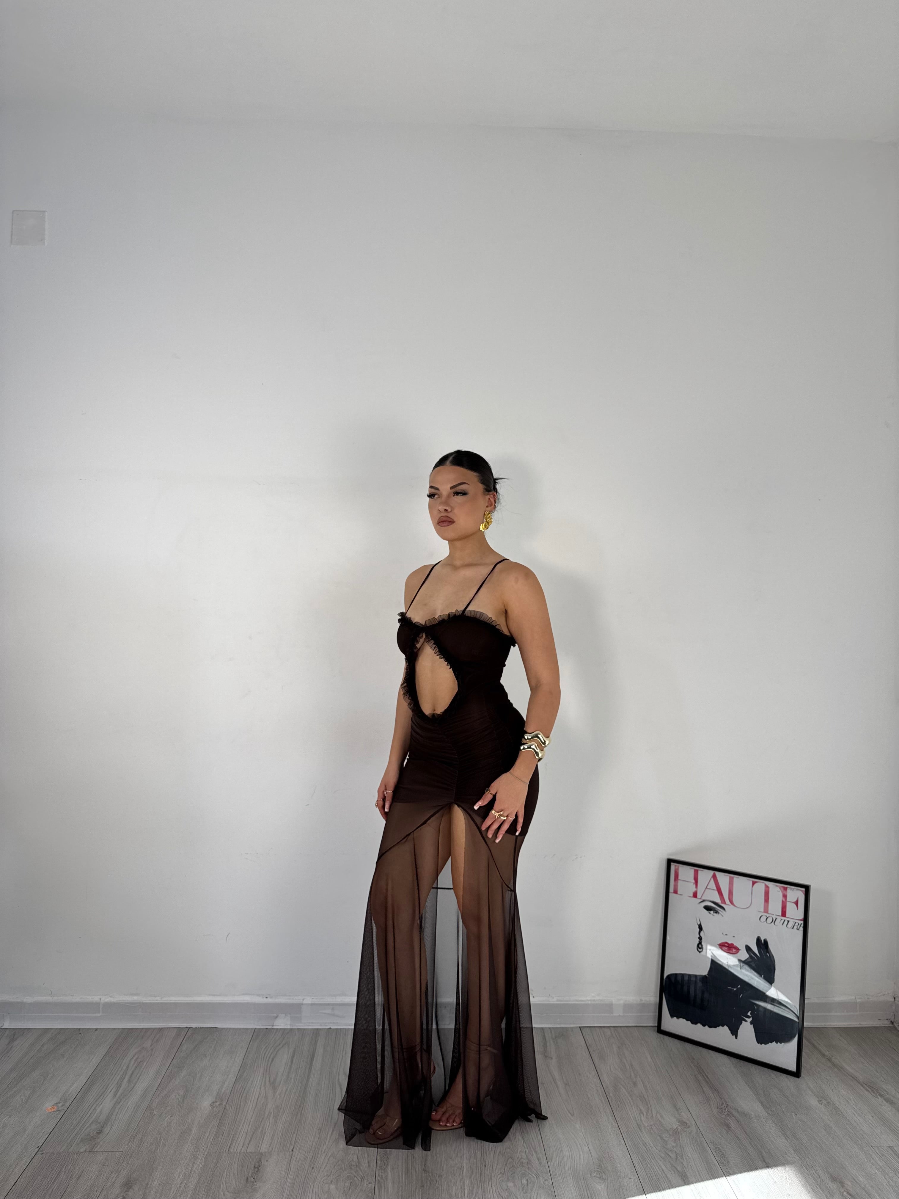 LONGDRESS SELENA MARRONE