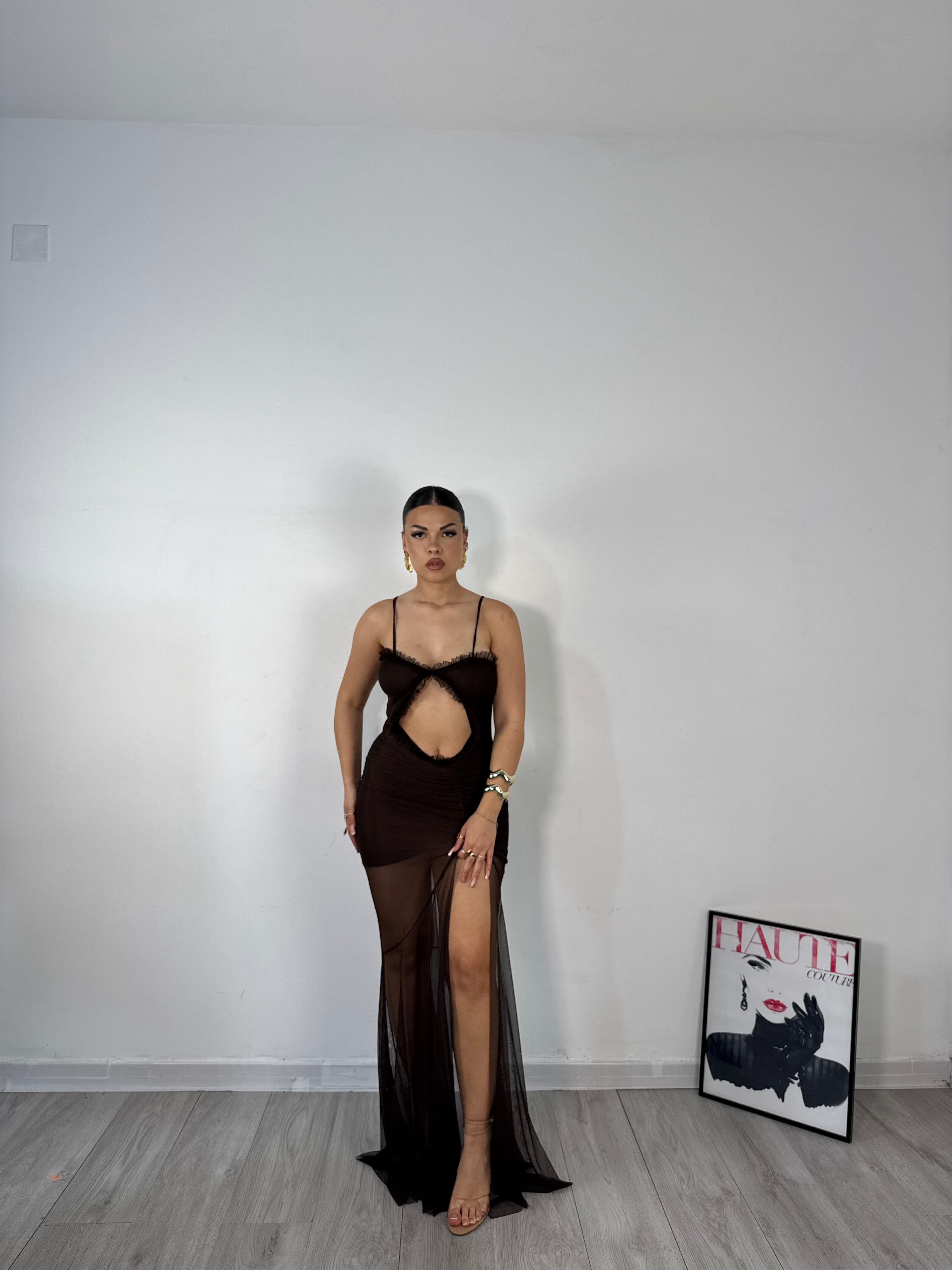 LONGDRESS SELENA MARRONE