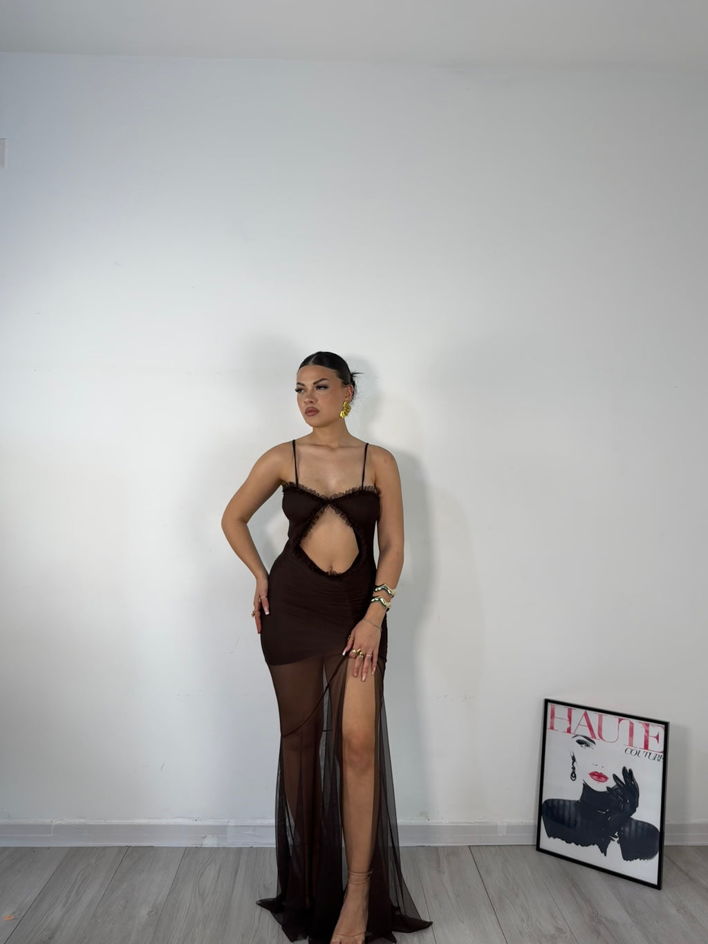 LONGDRESS SELENA MARRONE