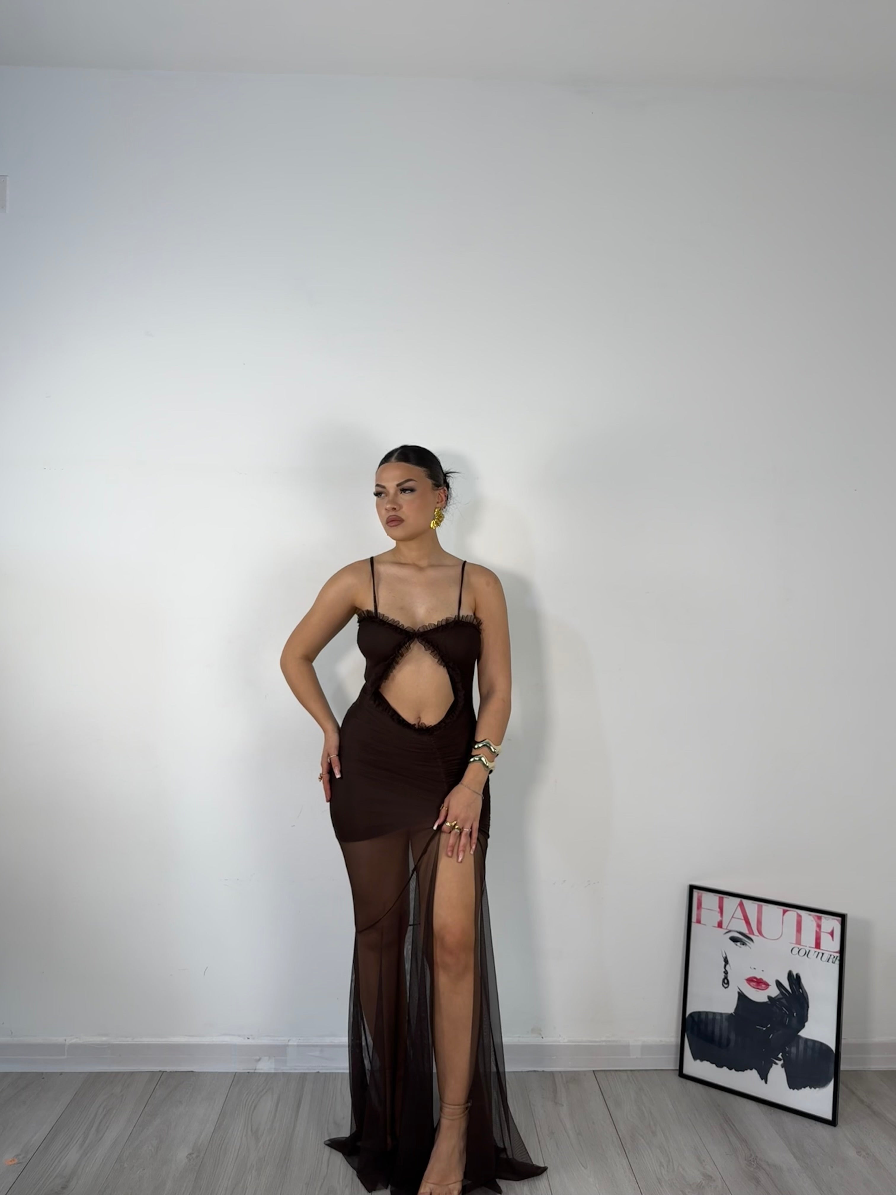 LONGDRESS SELENA MARRONE