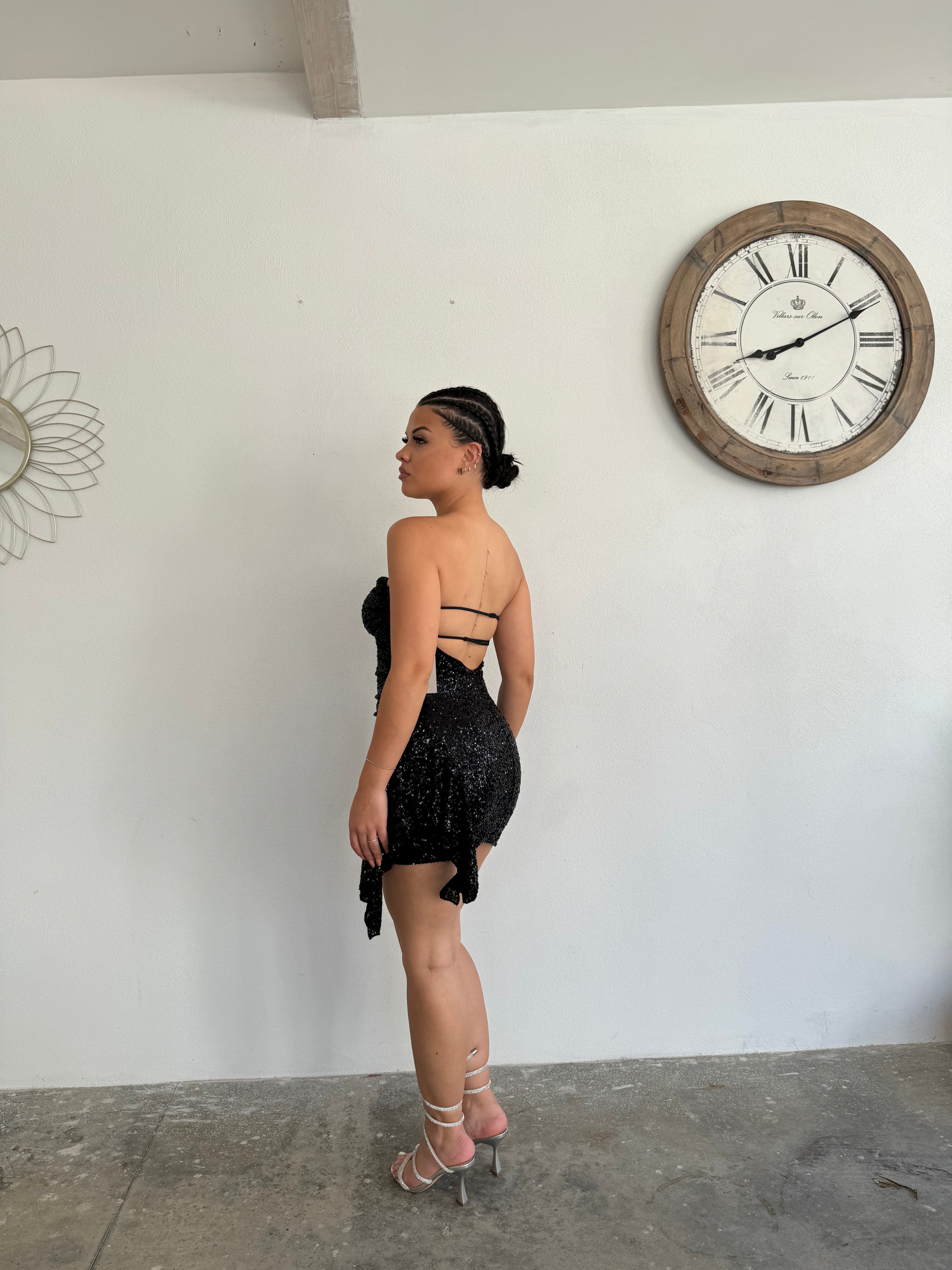 MINIDRESS PAILLETTES NERO