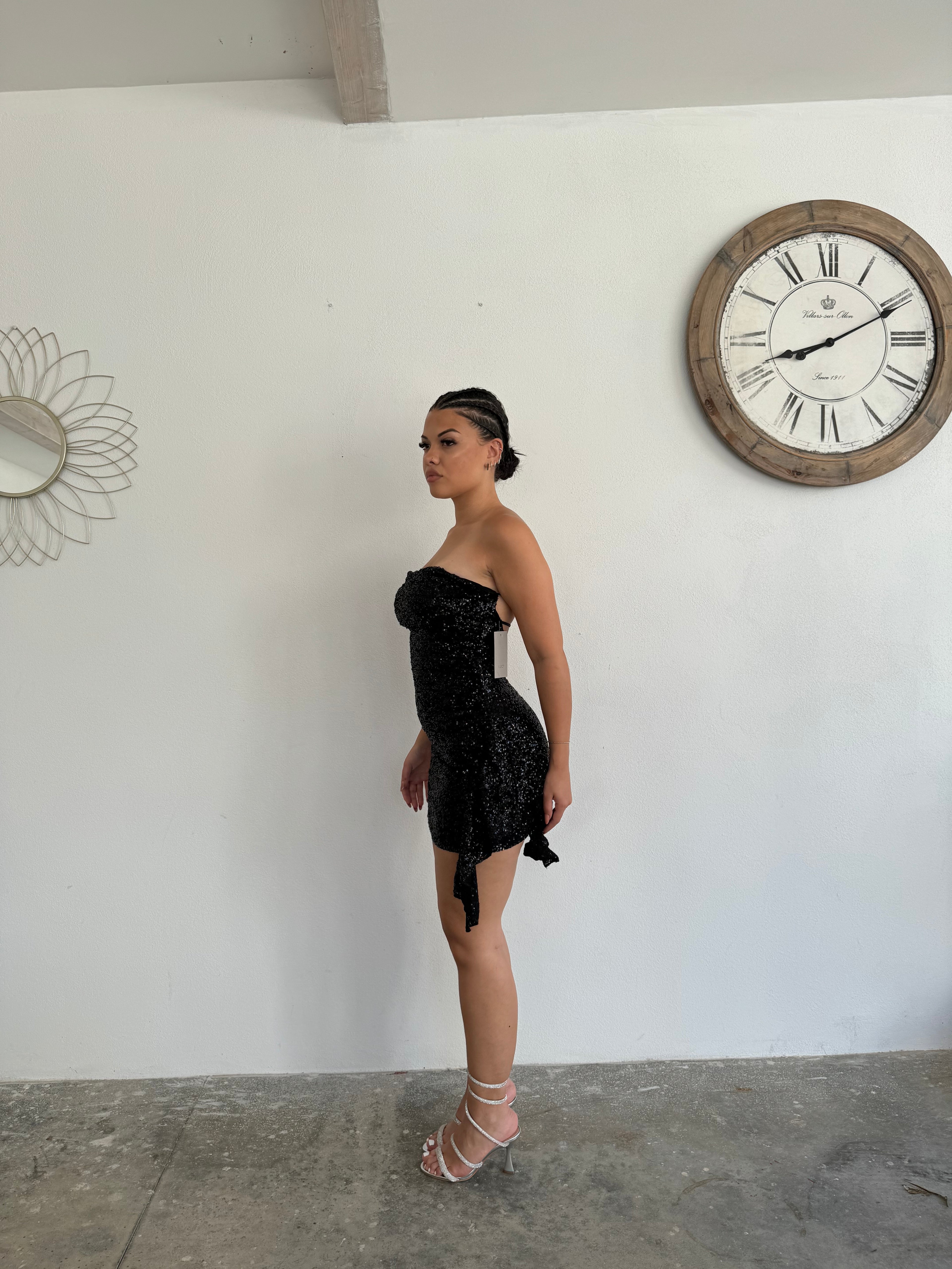 MINIDRESS PAILLETTES NERO