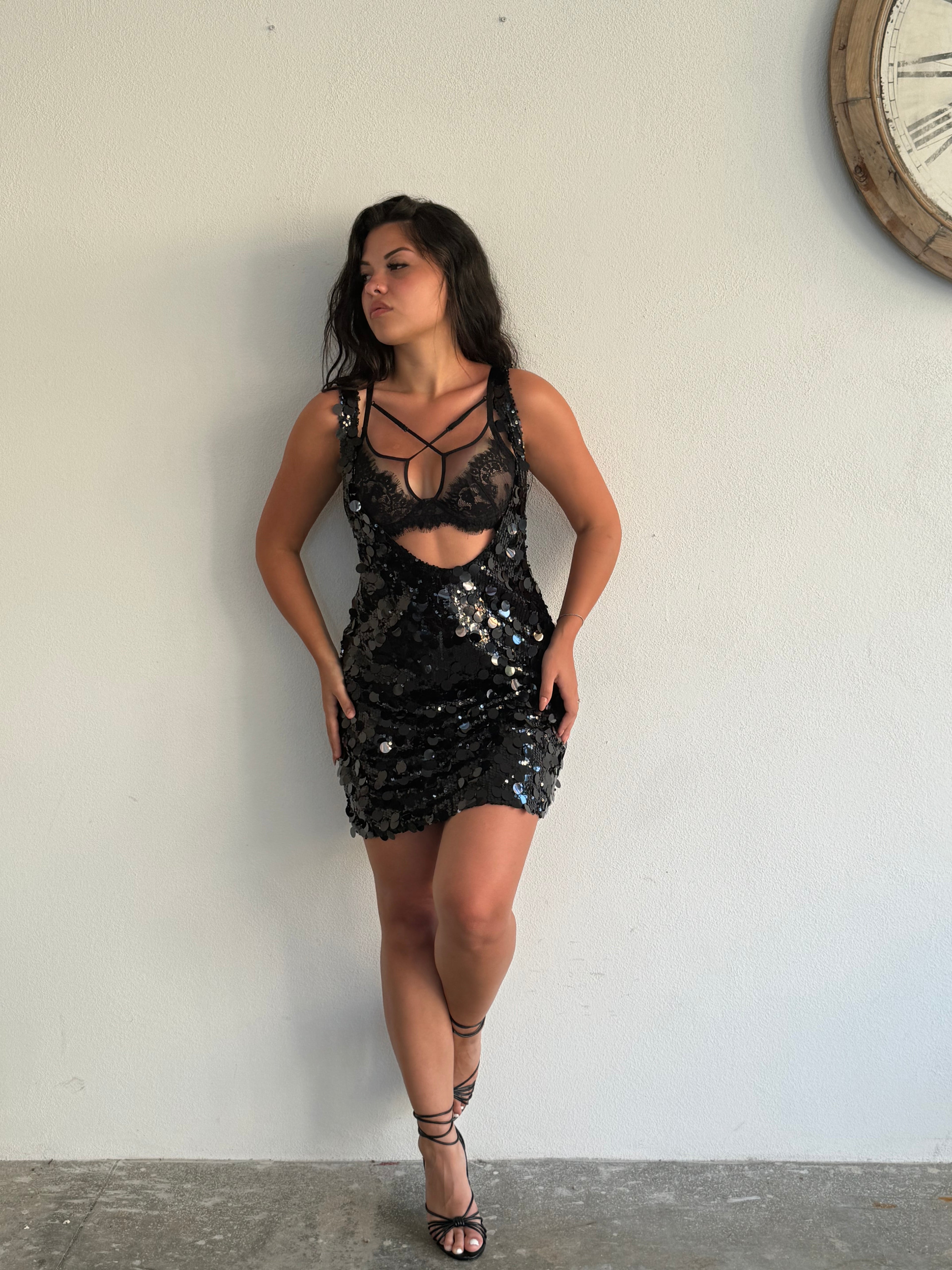 SALOPETTE PAILLETTES NERA