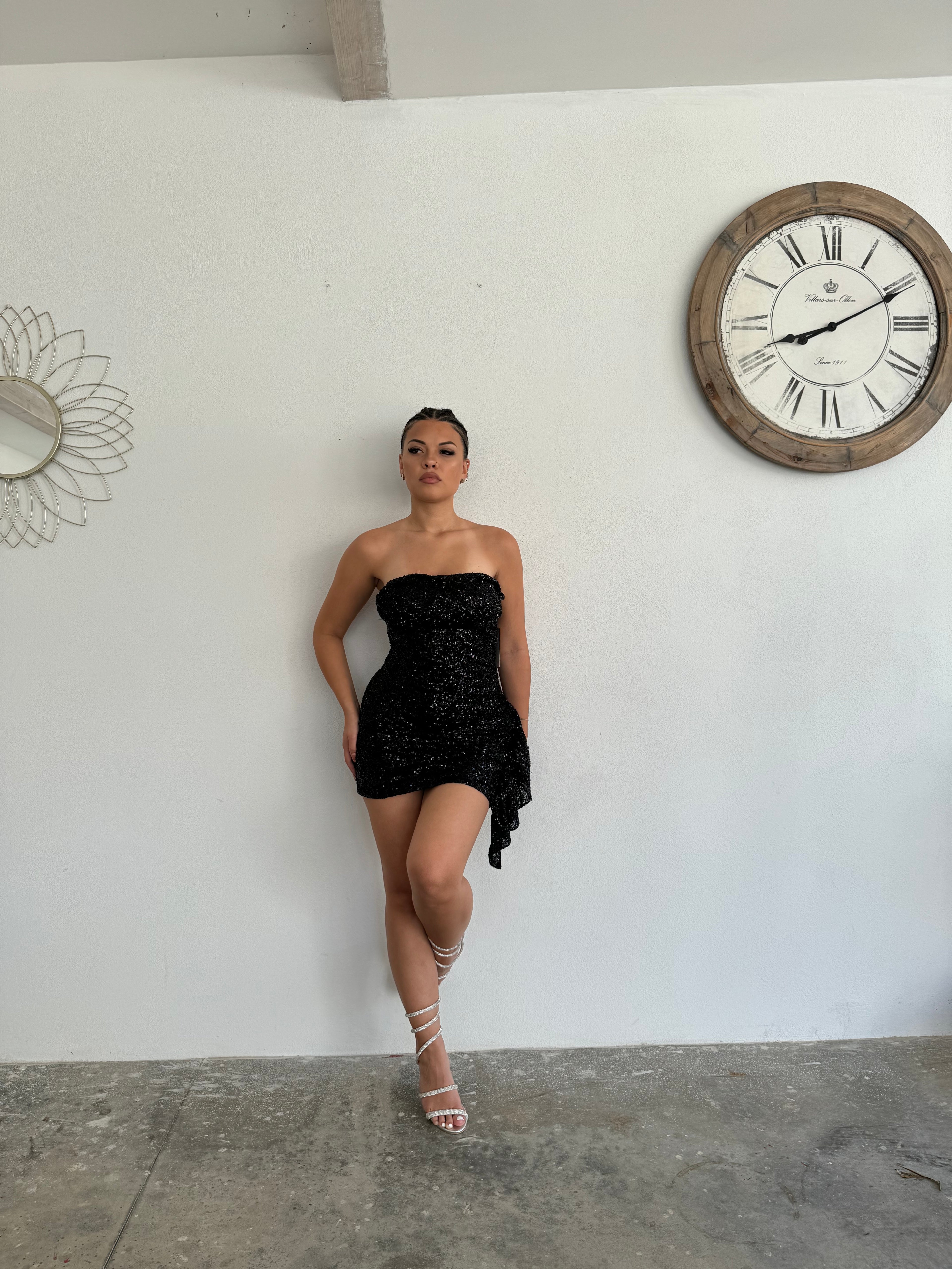 MINIDRESS PAILLETTES NERO