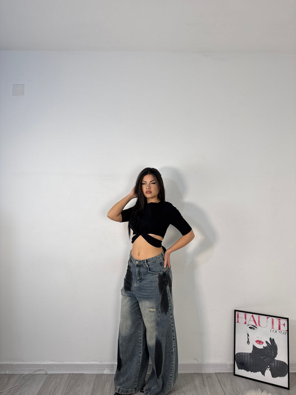 T-SHIRT CROP BLACK
