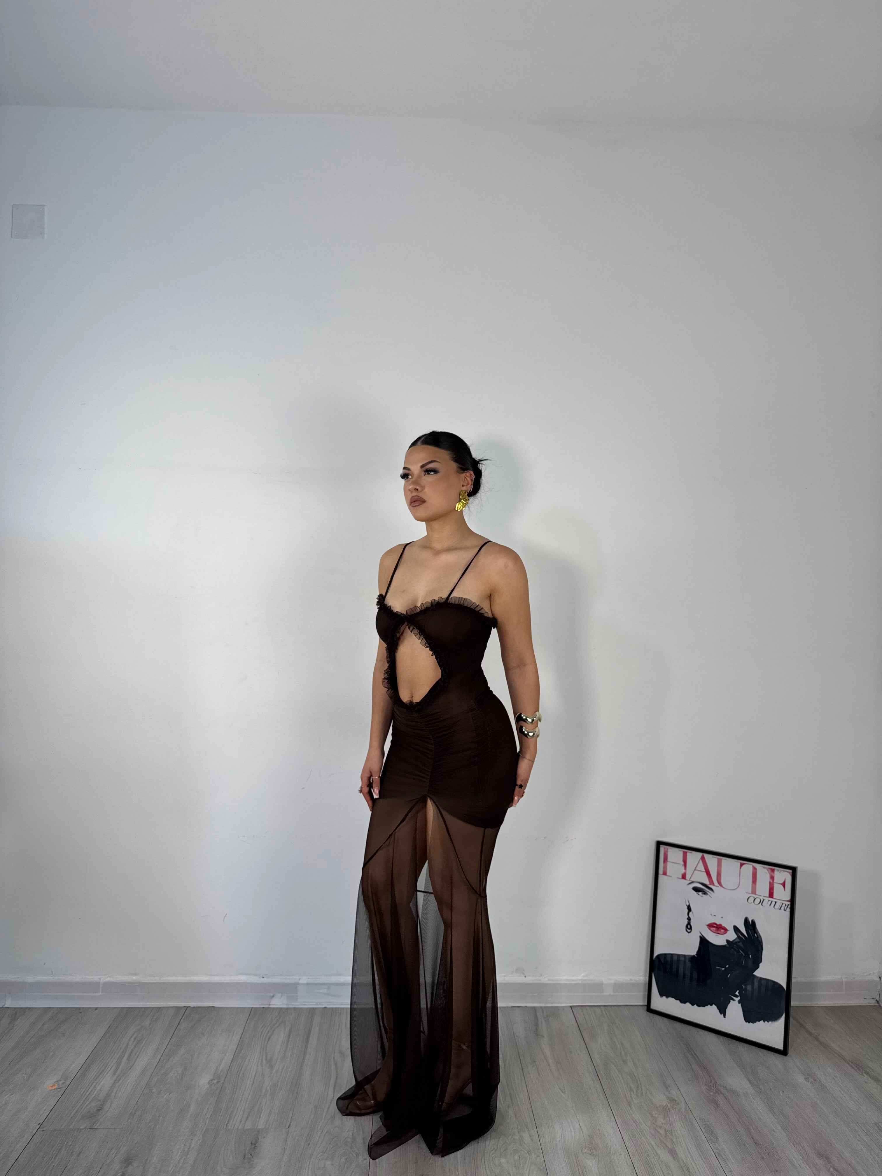 LONGDRESS SELENA MARRONE