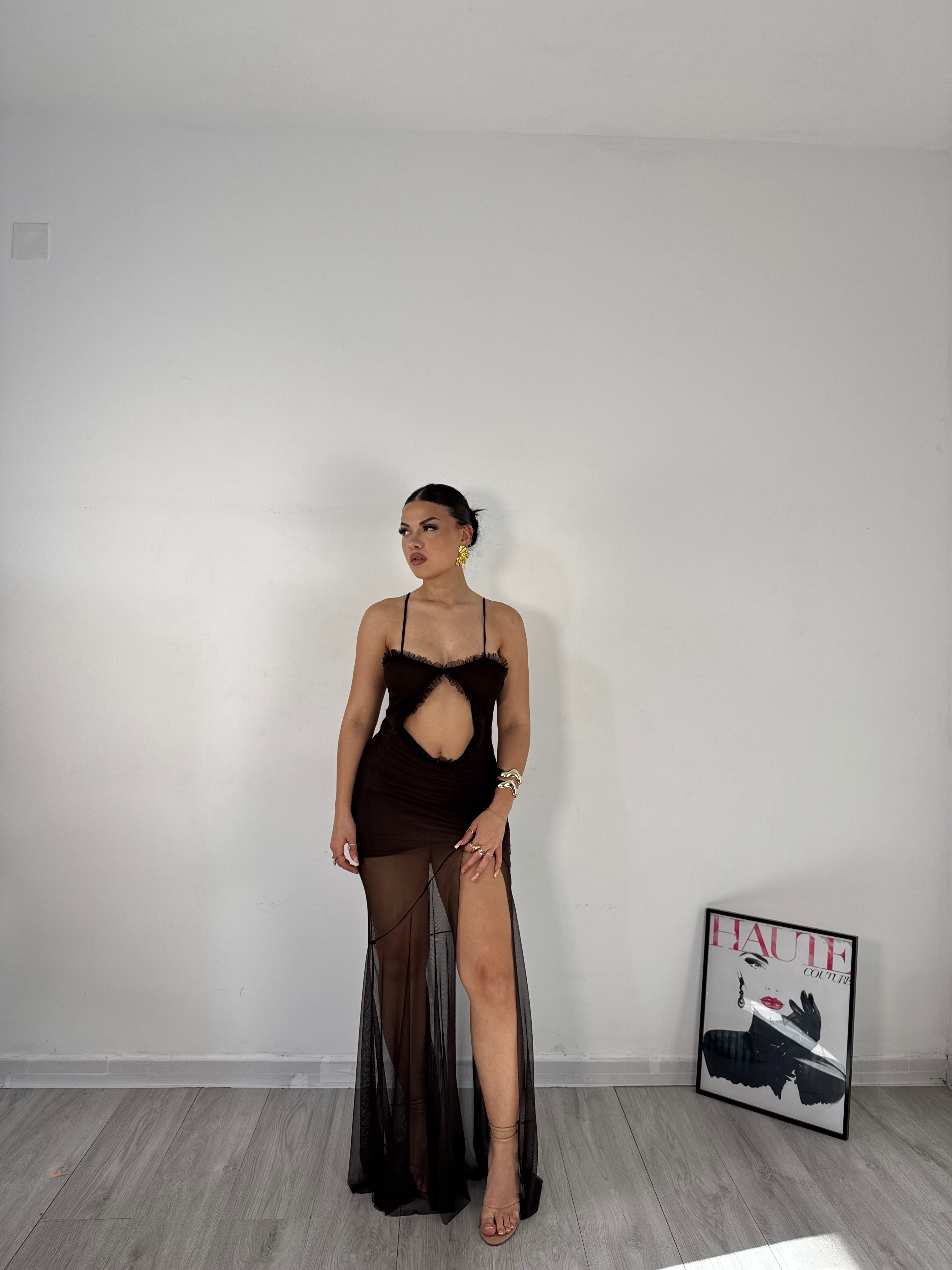LONGDRESS SELENA MARRONE